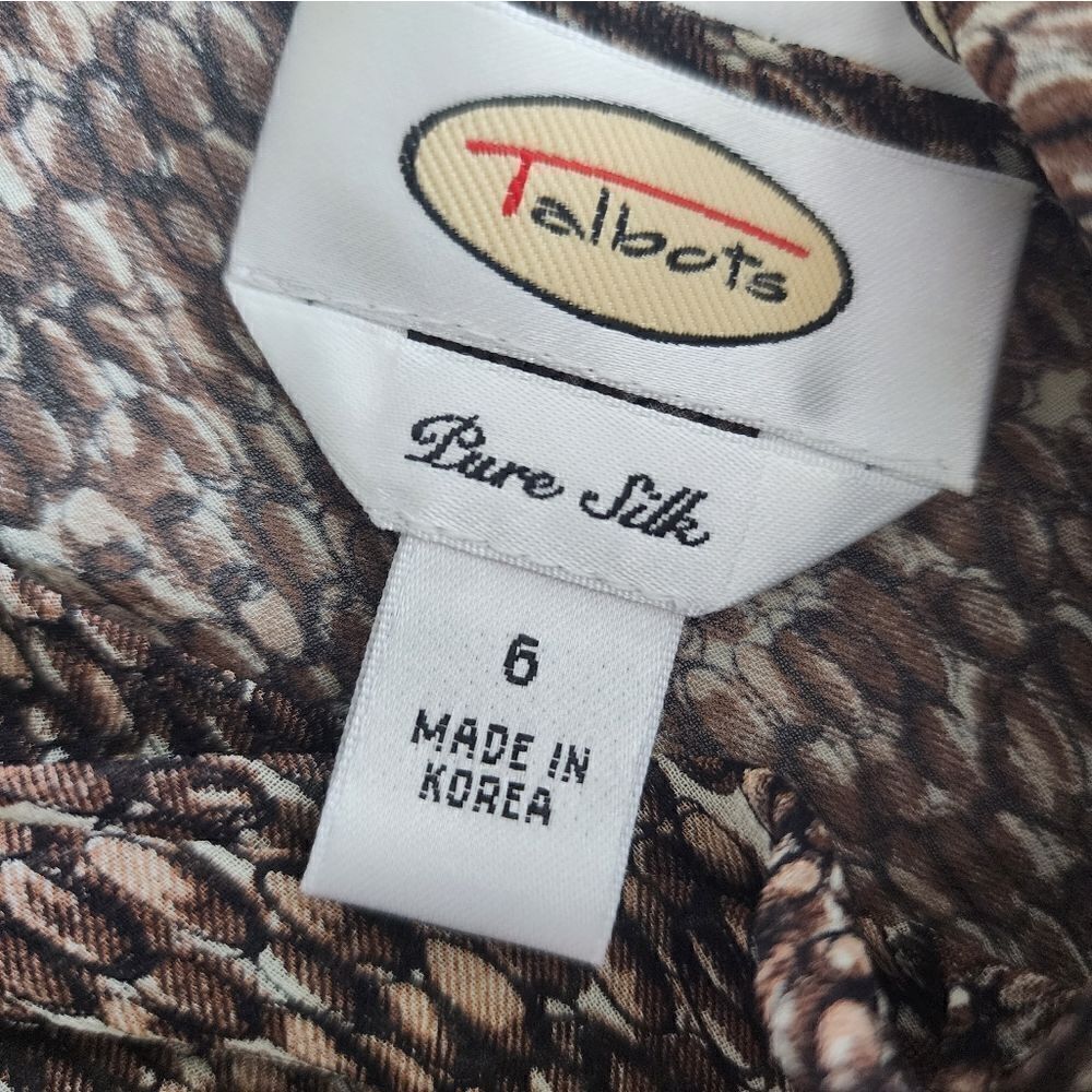 Talbots vintage silk collar tie midi dress Lined - Picture 15 of 15